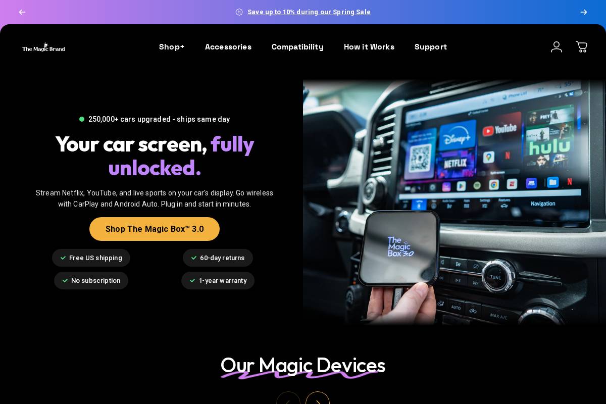 Trymagicbox homepage screenshot