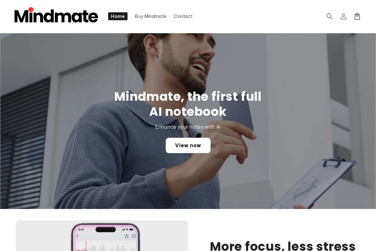 MindmateAI homepage screenshot
