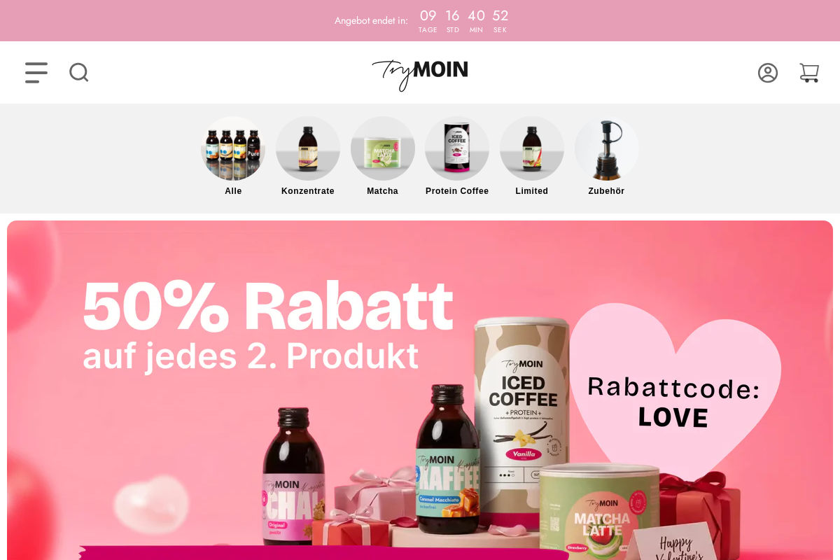 TryMoin homepage screenshot