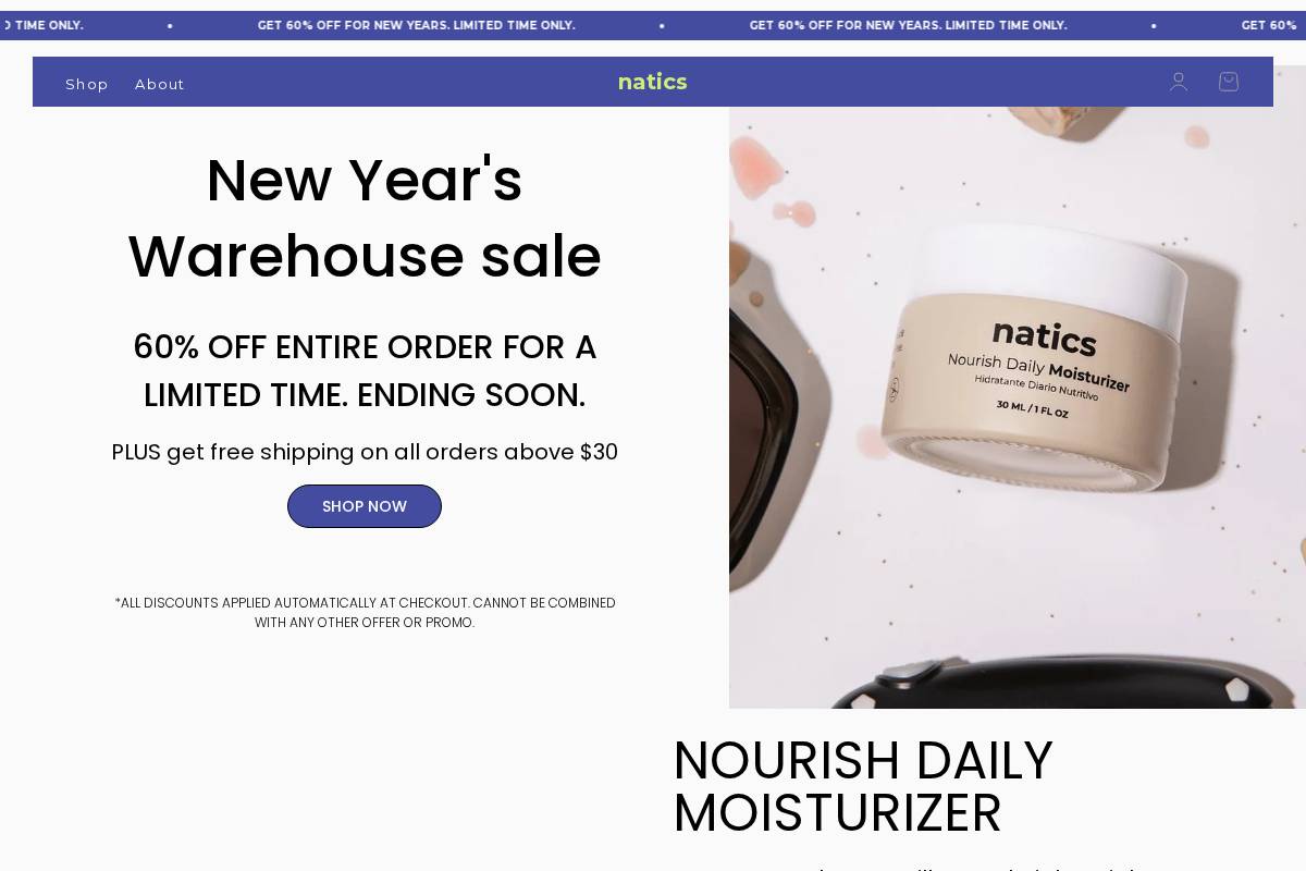 trynatics.com homepage screenshot