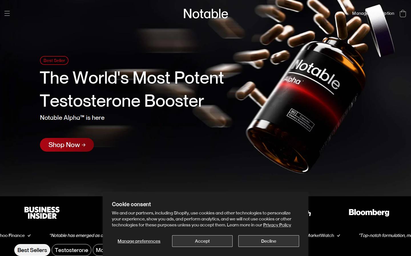 trynotable.com homepage screenshot