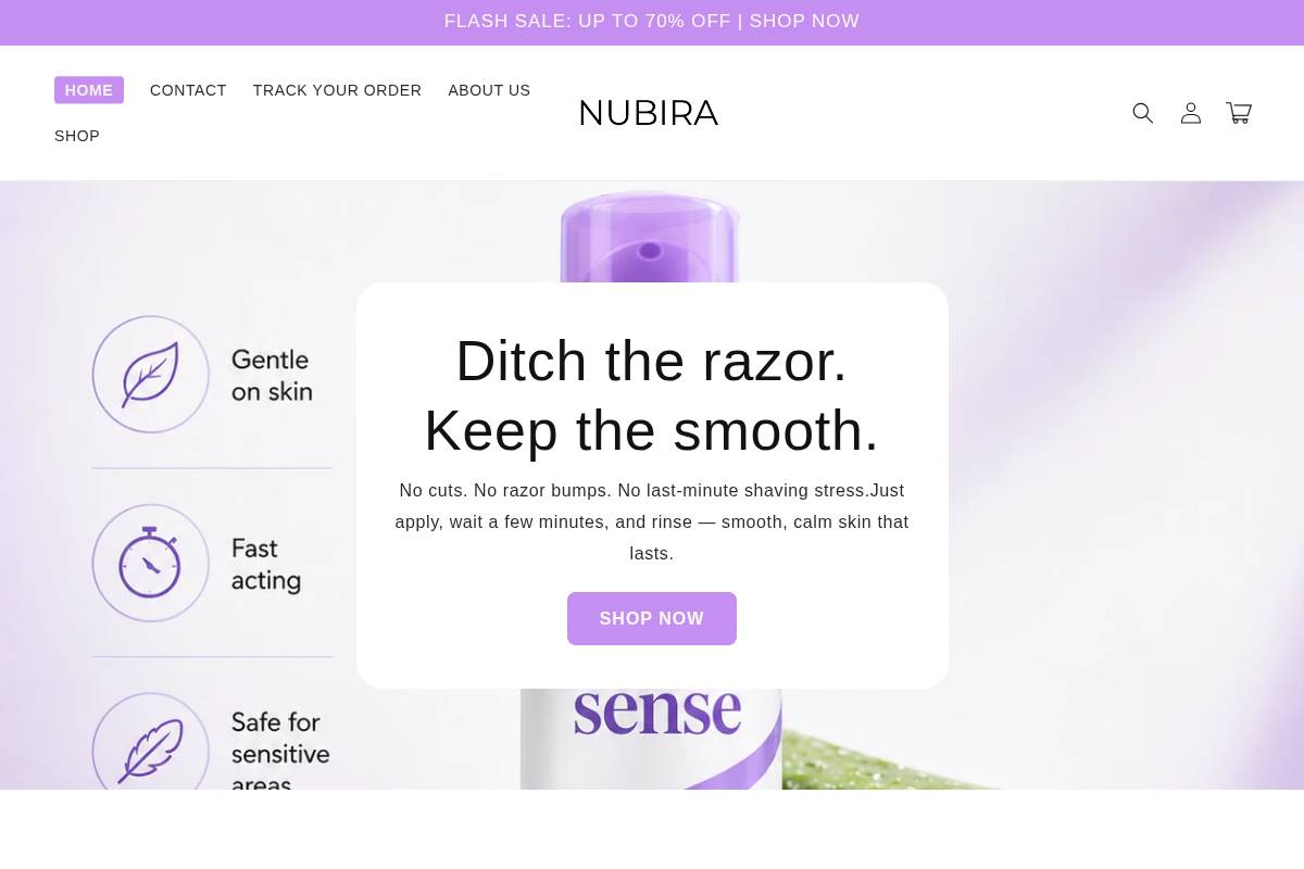 trynubira.com homepage screenshot