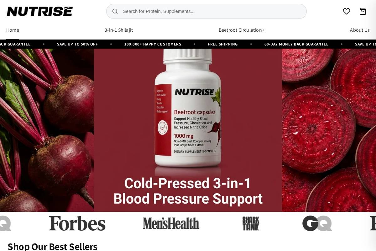 Trynutrise homepage screenshot