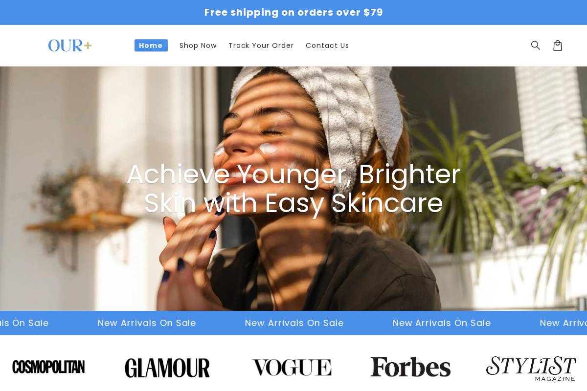tryourplusskincare.com homepage screenshot