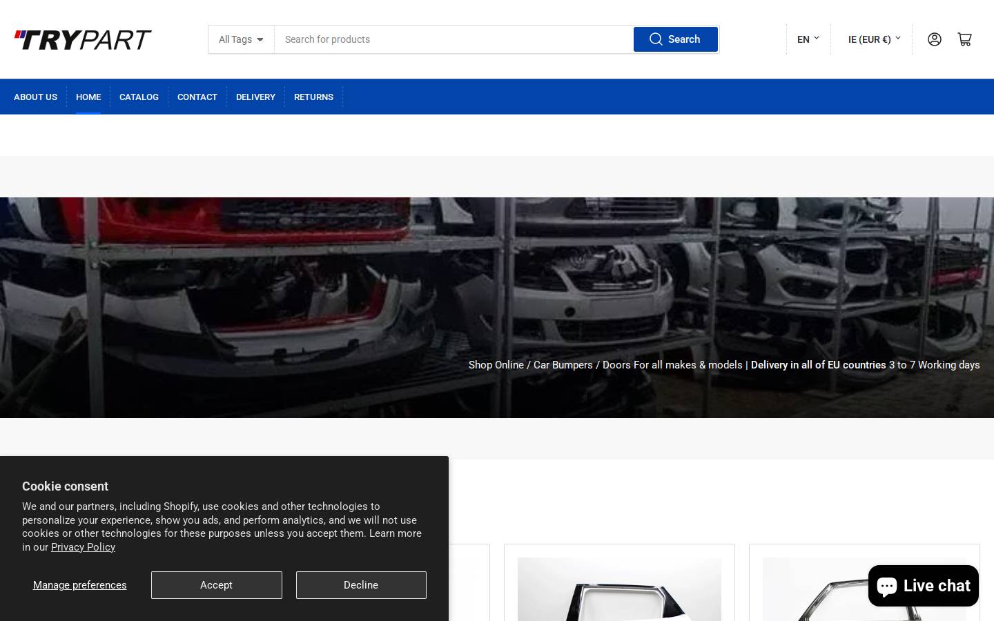 Trypart homepage screenshot