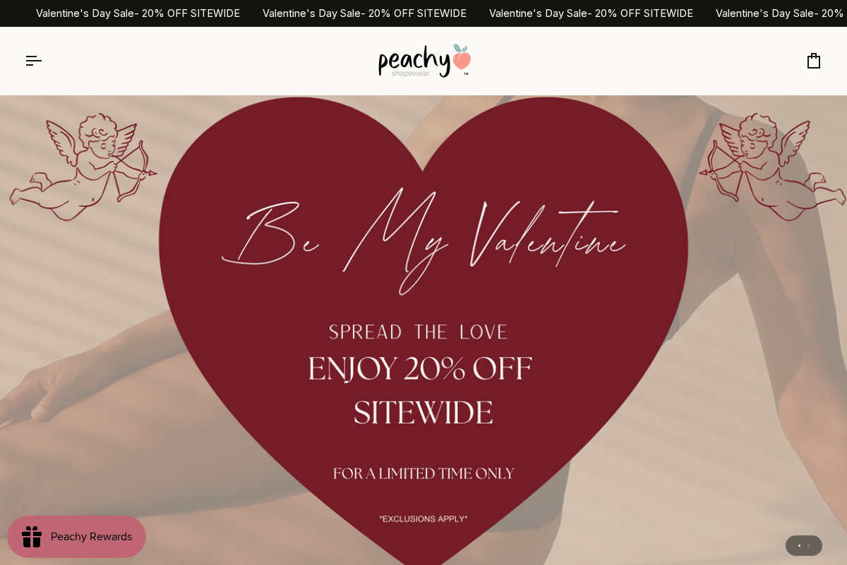 Peachy Shapewear homepage screenshot