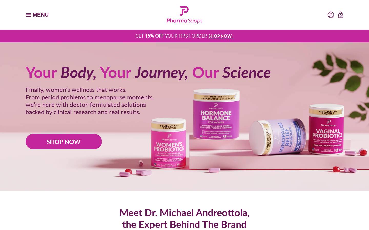 trypharmasupps.com homepage screenshot