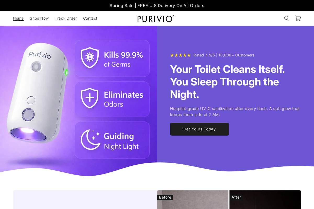 trypurivio.com homepage screenshot