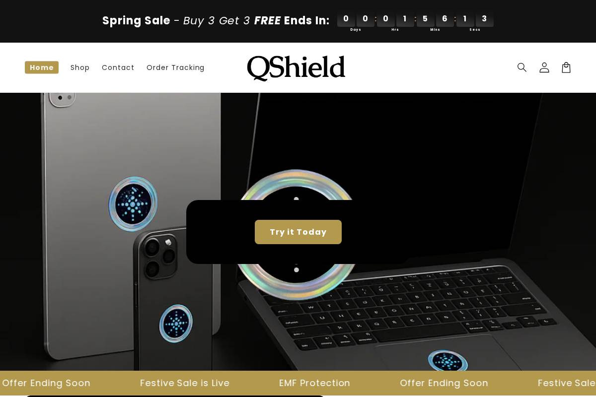 Tryqshield homepage screenshot
