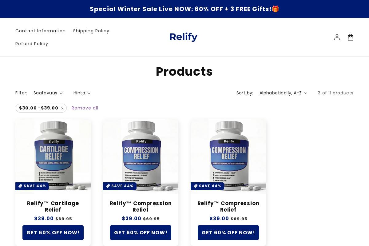 tryrelify.com homepage screenshot