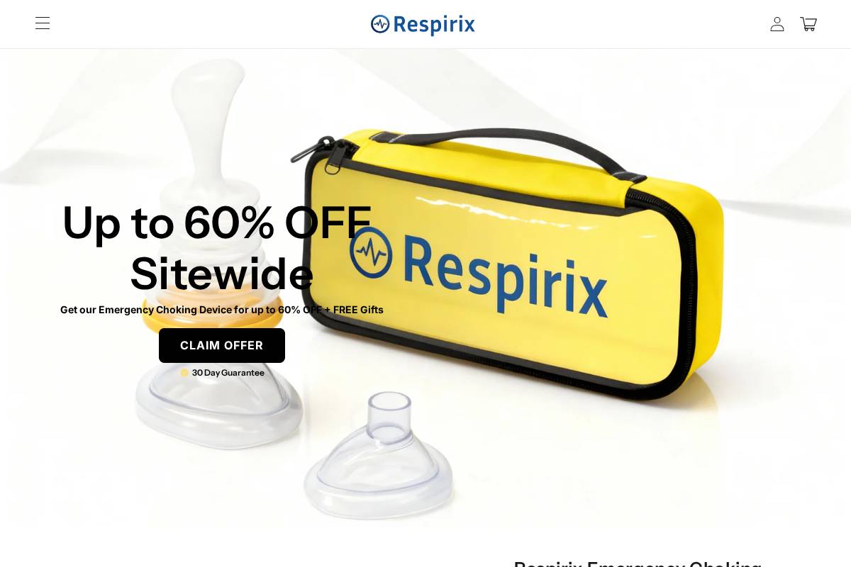 Respirix homepage screenshot
