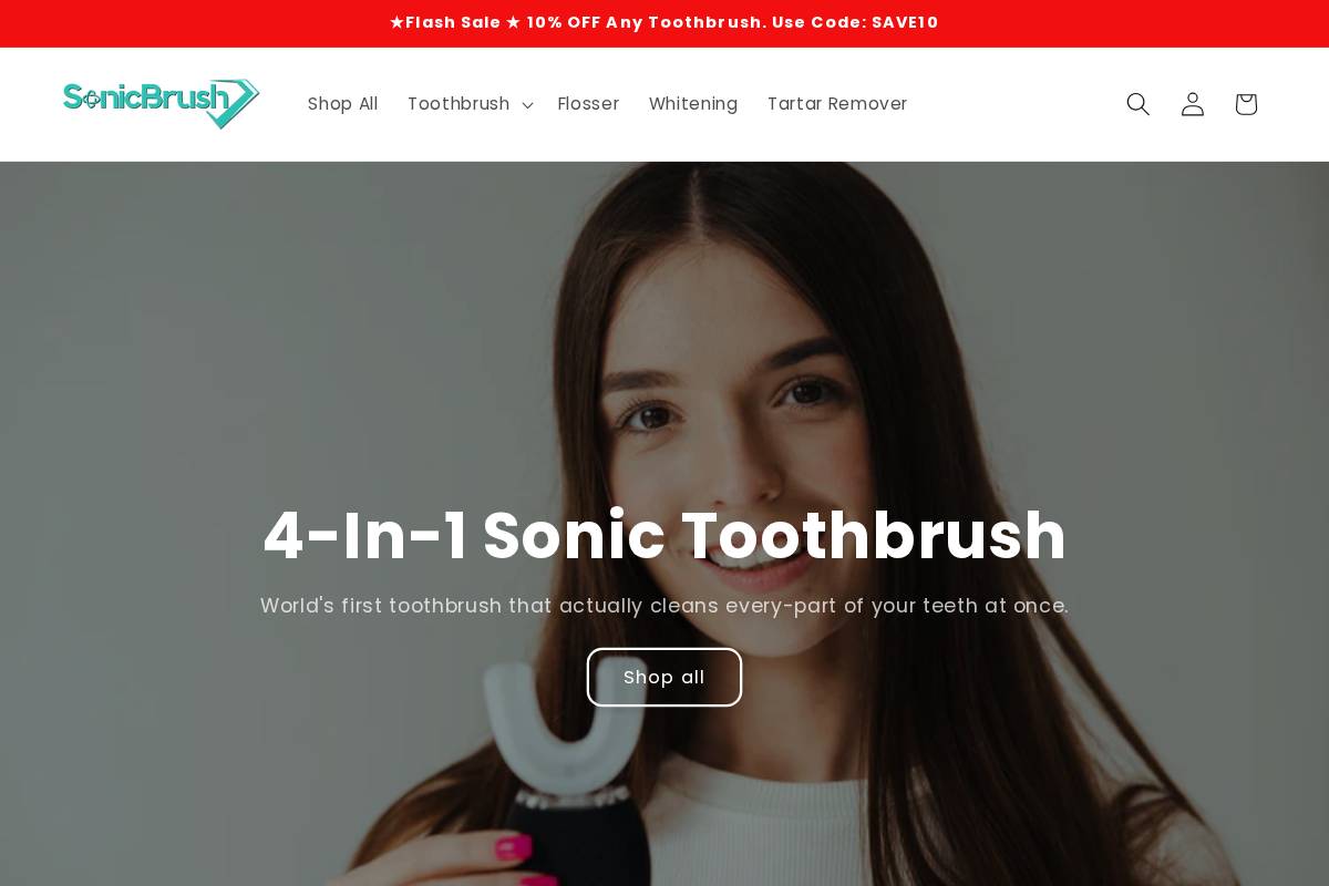 Trysonicbrush homepage screenshot