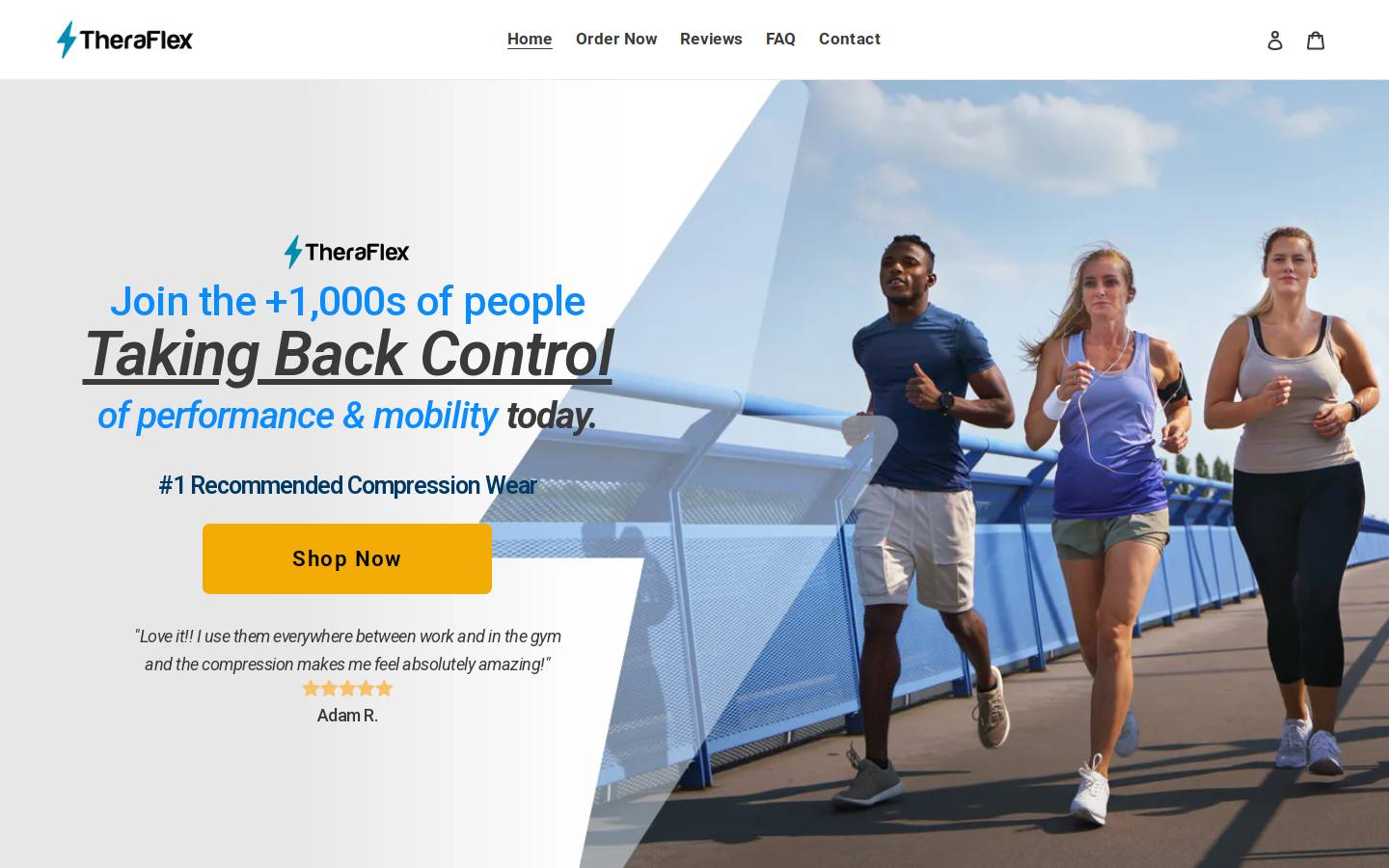 trytheraflex.com homepage screenshot