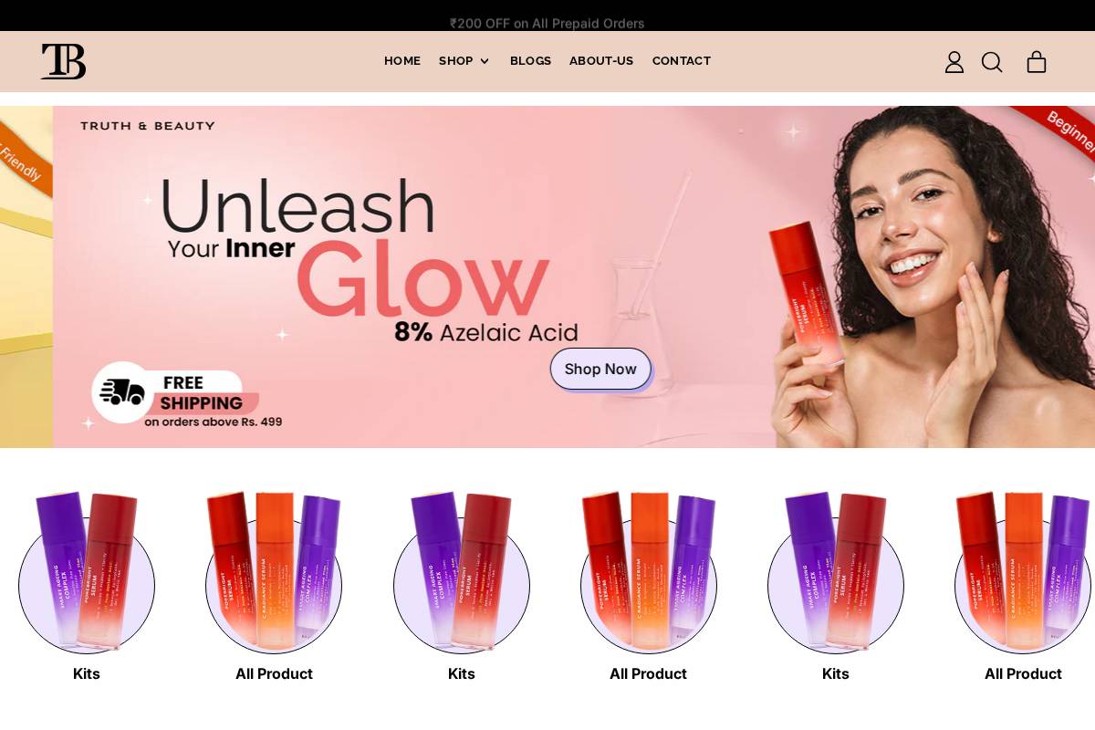 trytruthandbeauty.com homepage screenshot