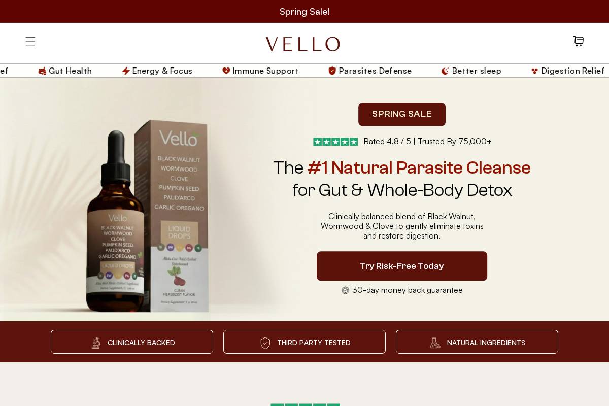 Tryvello homepage screenshot