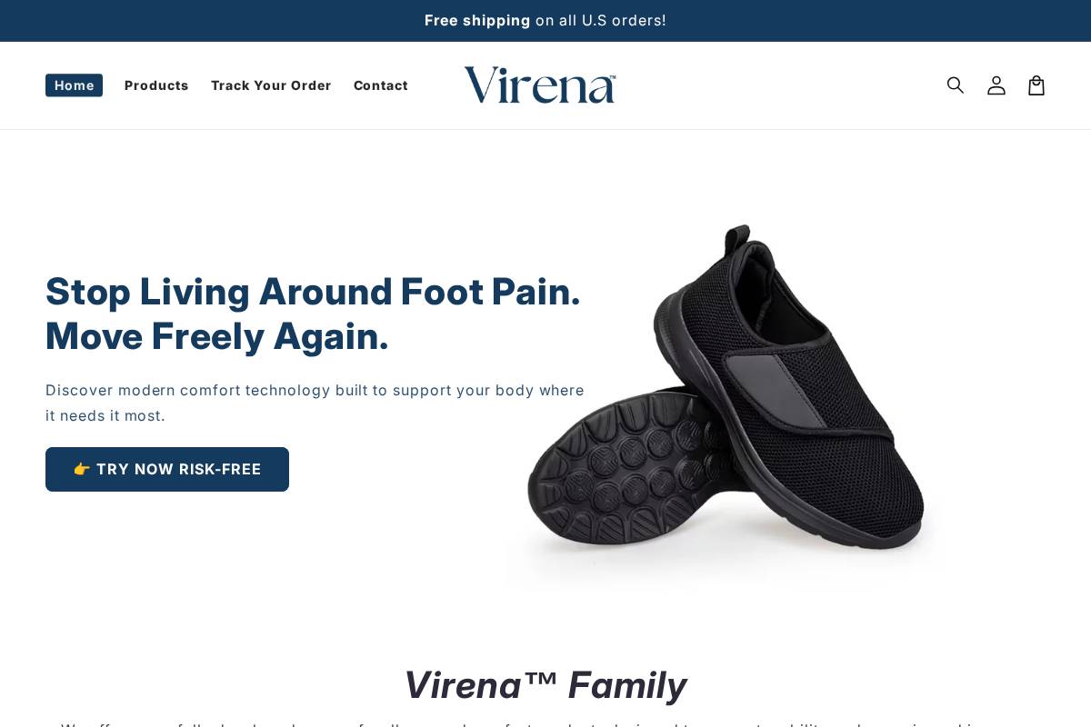 tryvirena.com homepage screenshot