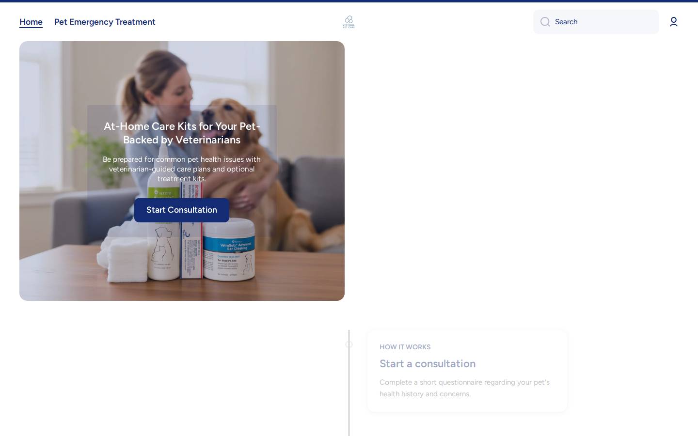 tryvirtualpetcare.com homepage screenshot