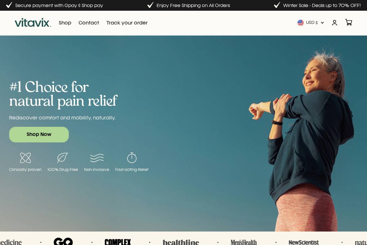 Try Vitavix homepage screenshot