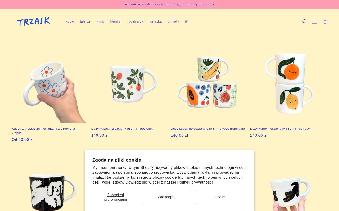 trzaskceramics.pl homepage screenshot