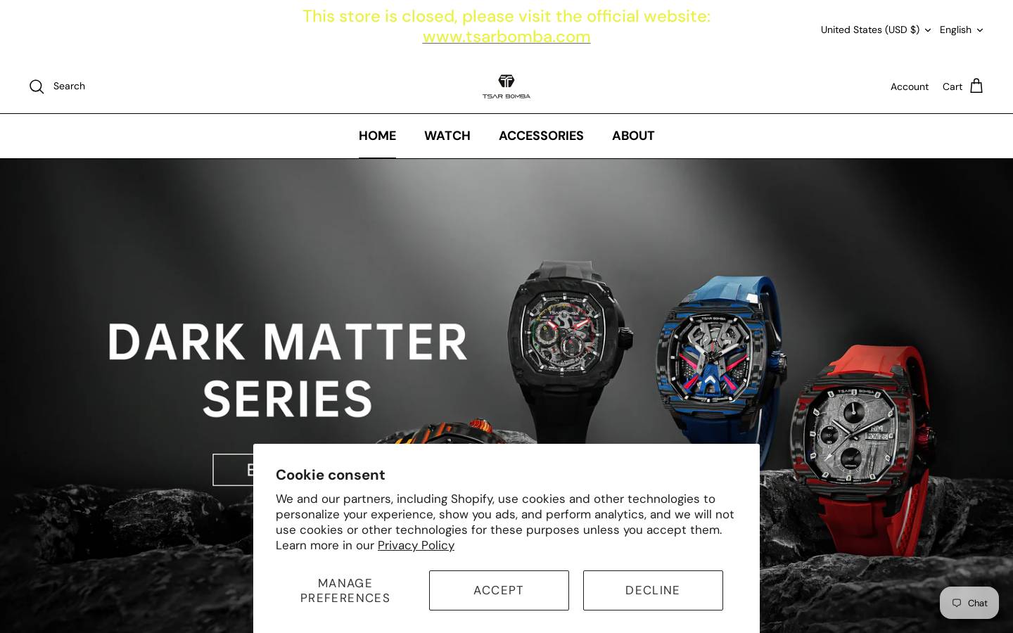 Tsarbombawatch homepage screenshot