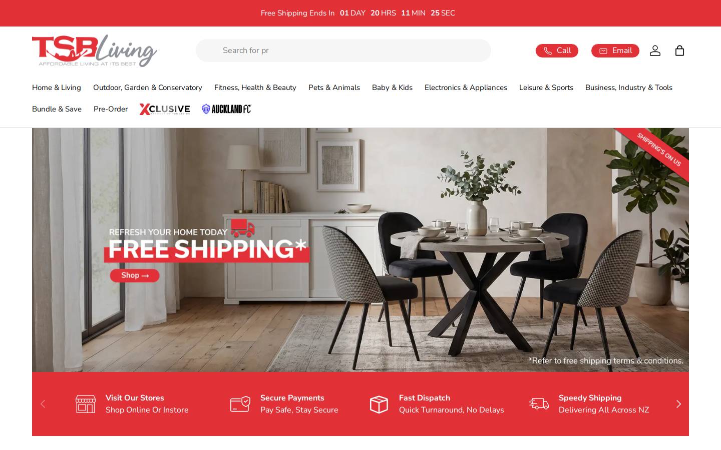 TSB Living homepage screenshot