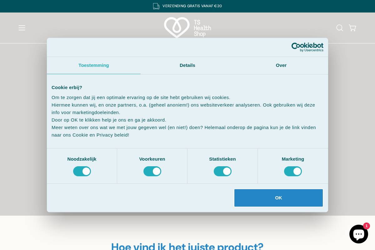 tshealthshop.nl homepage screenshot