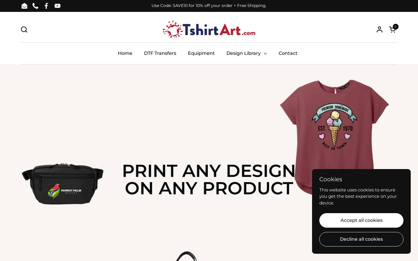 tshirtart.com homepage screenshot