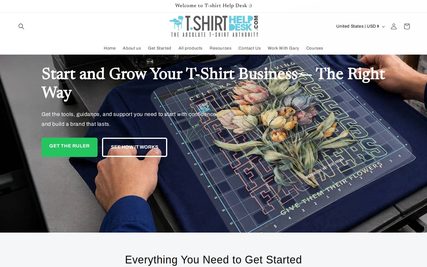 tshirthelpdesk.com homepage screenshot