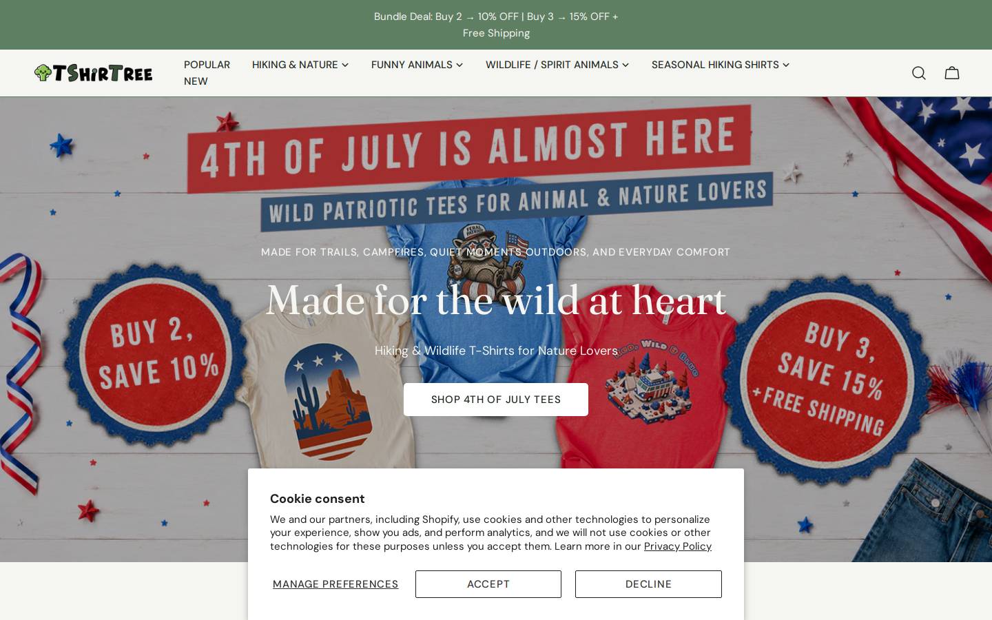 tshirtree.com homepage screenshot