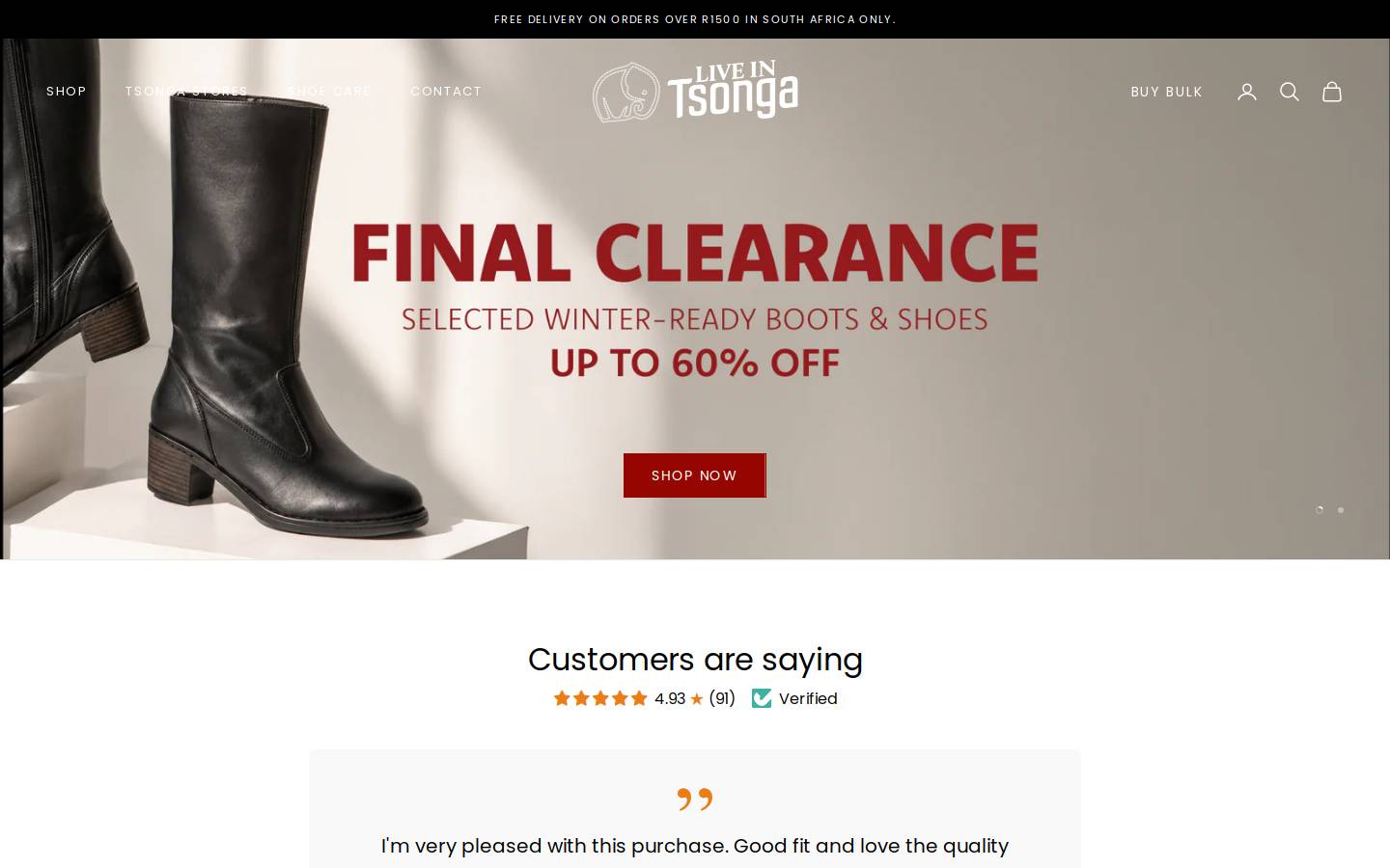 tsonga.com homepage screenshot