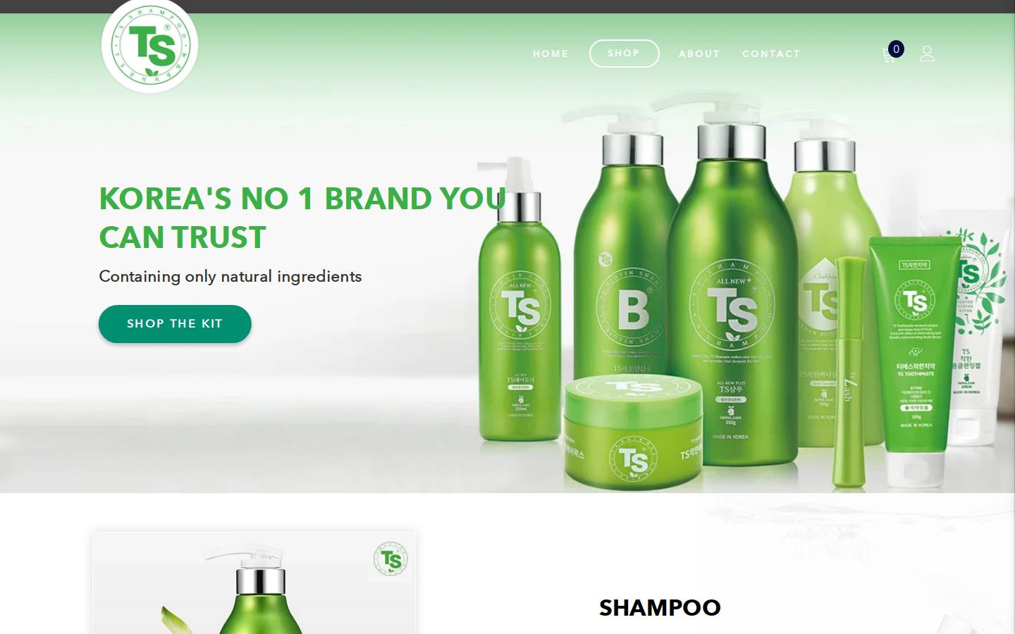 tsshampoo.com.au homepage screenshot