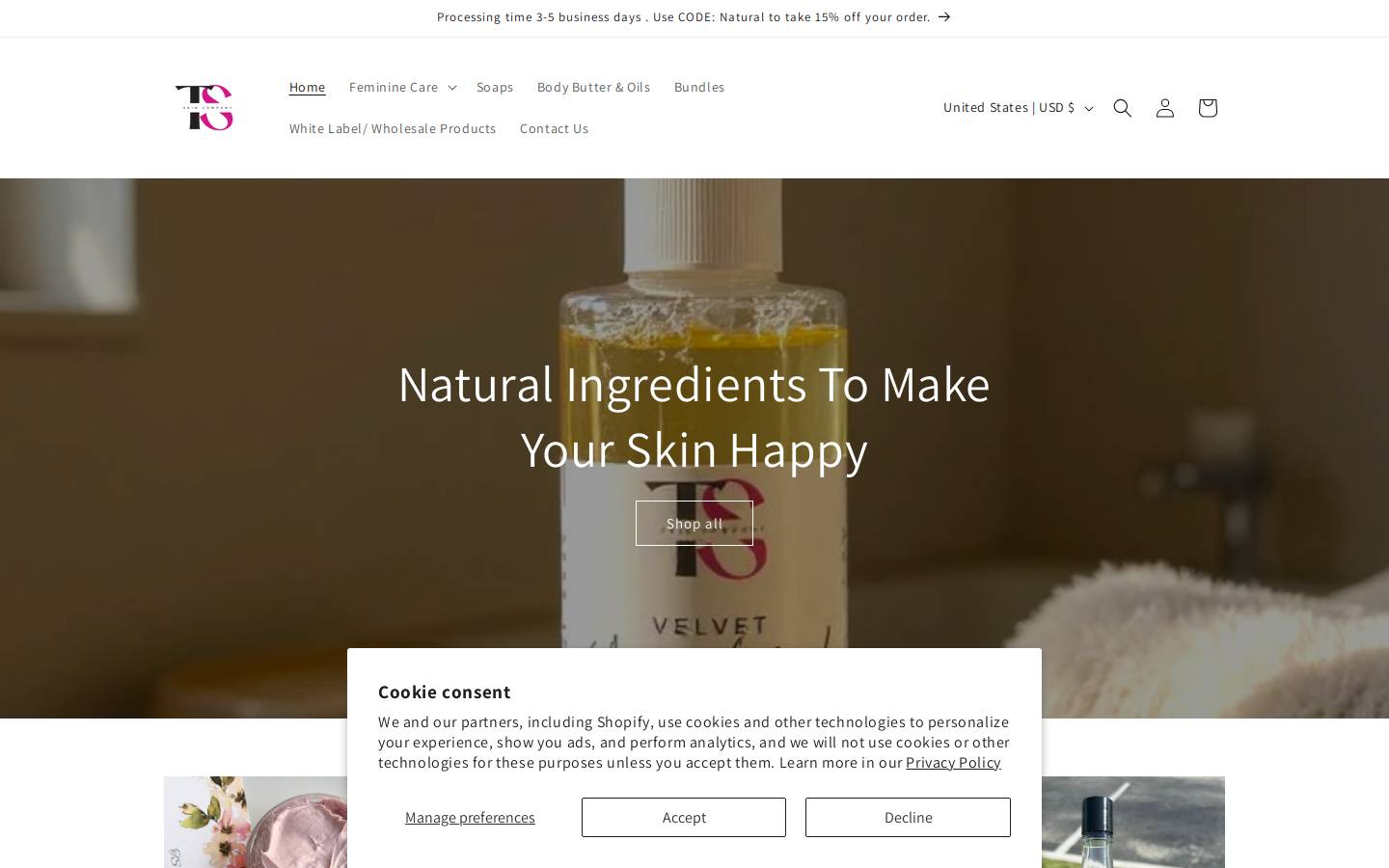 tsskinco.com homepage screenshot