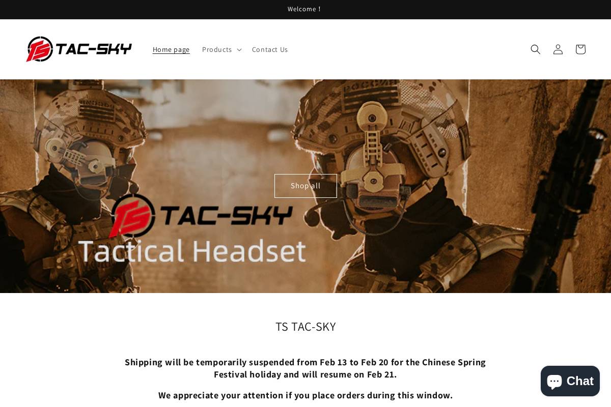 tstac-sky.com homepage screenshot