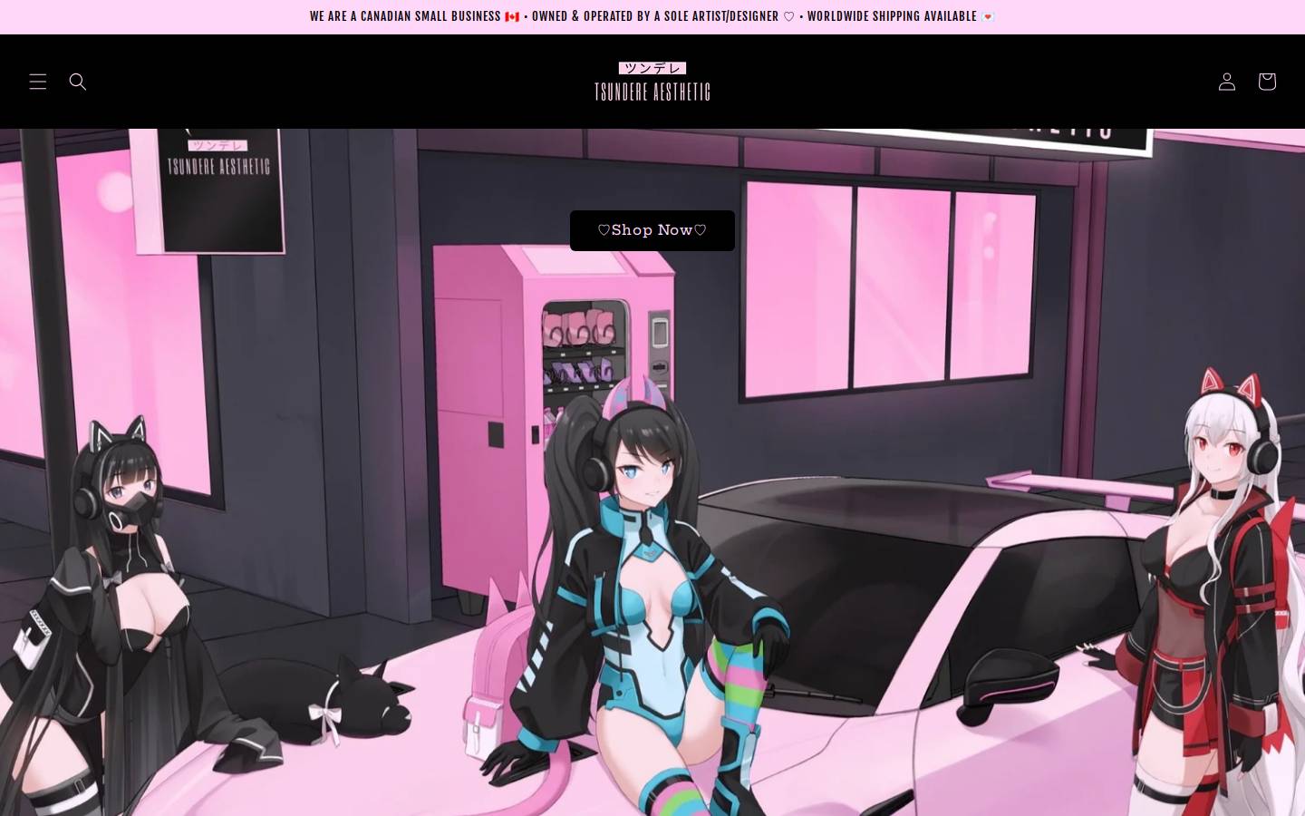 tsundereaesthetic.com homepage screenshot