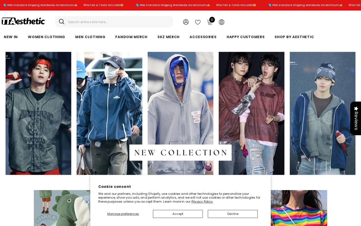 Ttaesthetic homepage screenshot