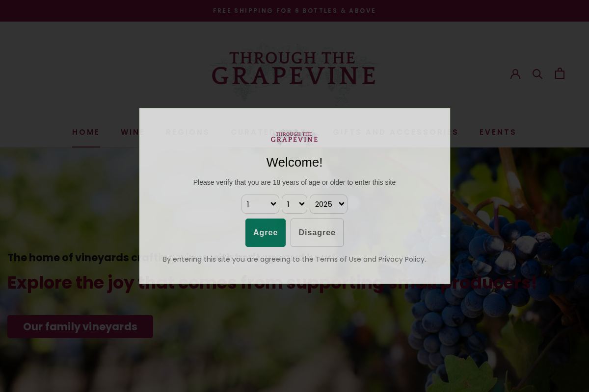 ttgwines.com homepage screenshot