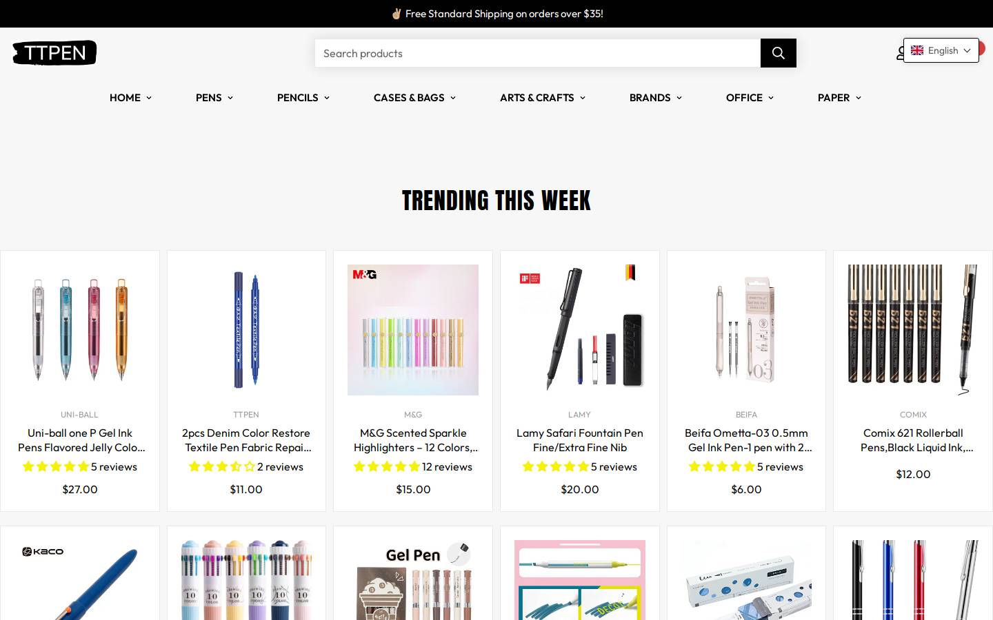 Ttpen homepage screenshot