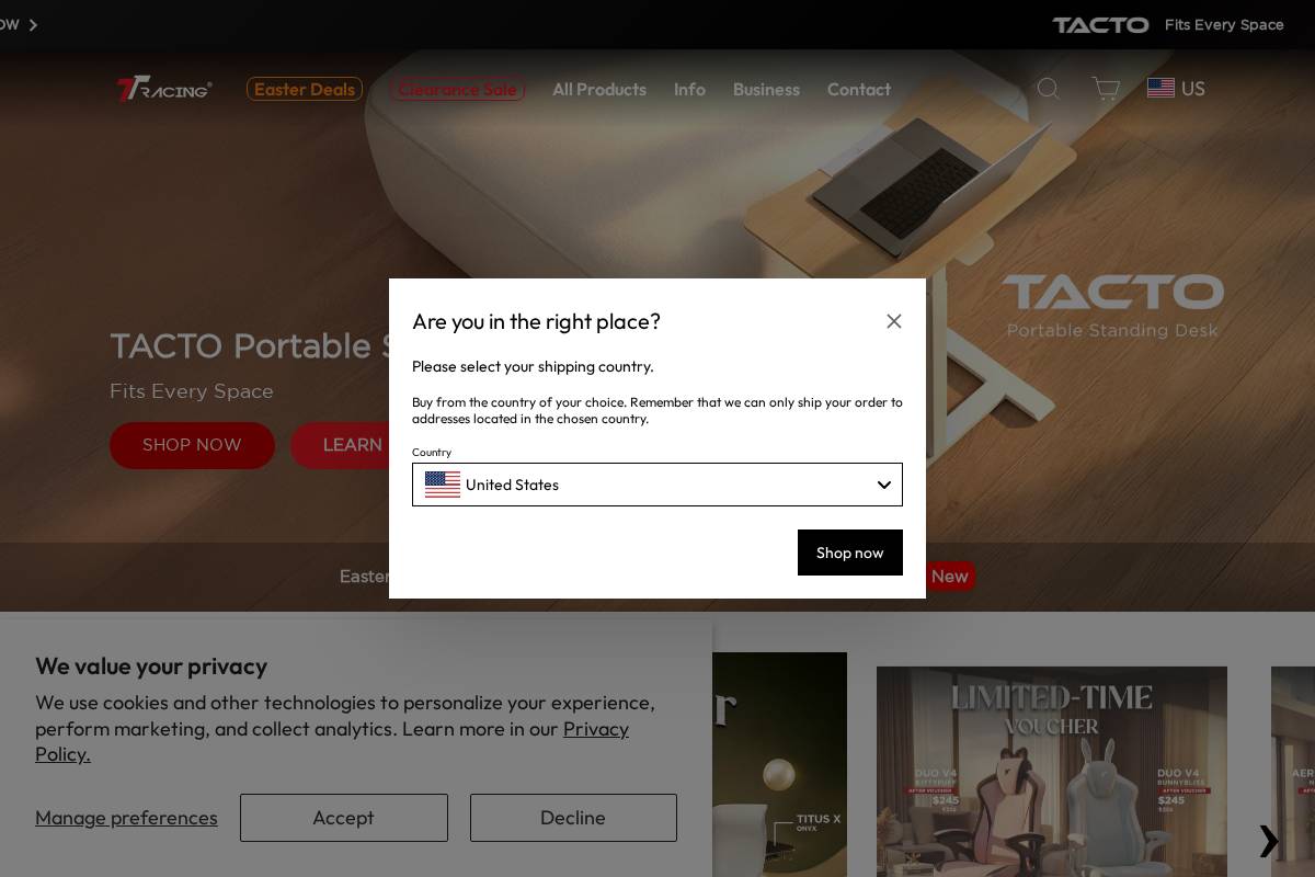 ttracing.co homepage screenshot