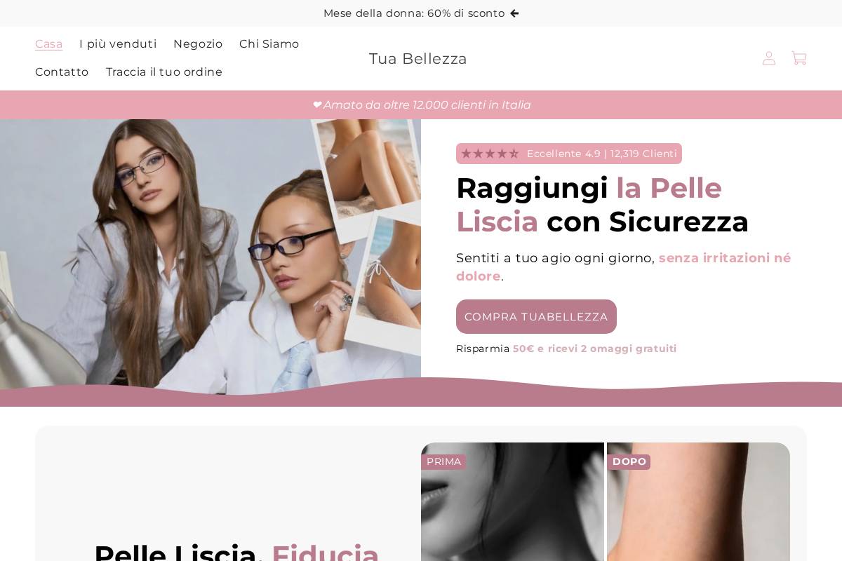 tuabellezza.com homepage screenshot