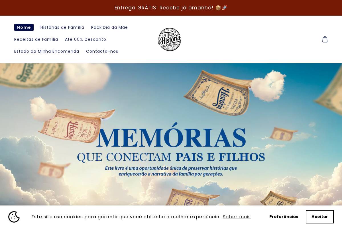 Tuahistoria homepage screenshot