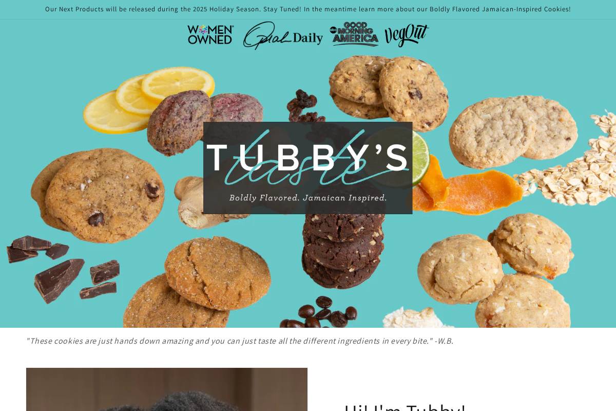 tubbystaste.com homepage screenshot