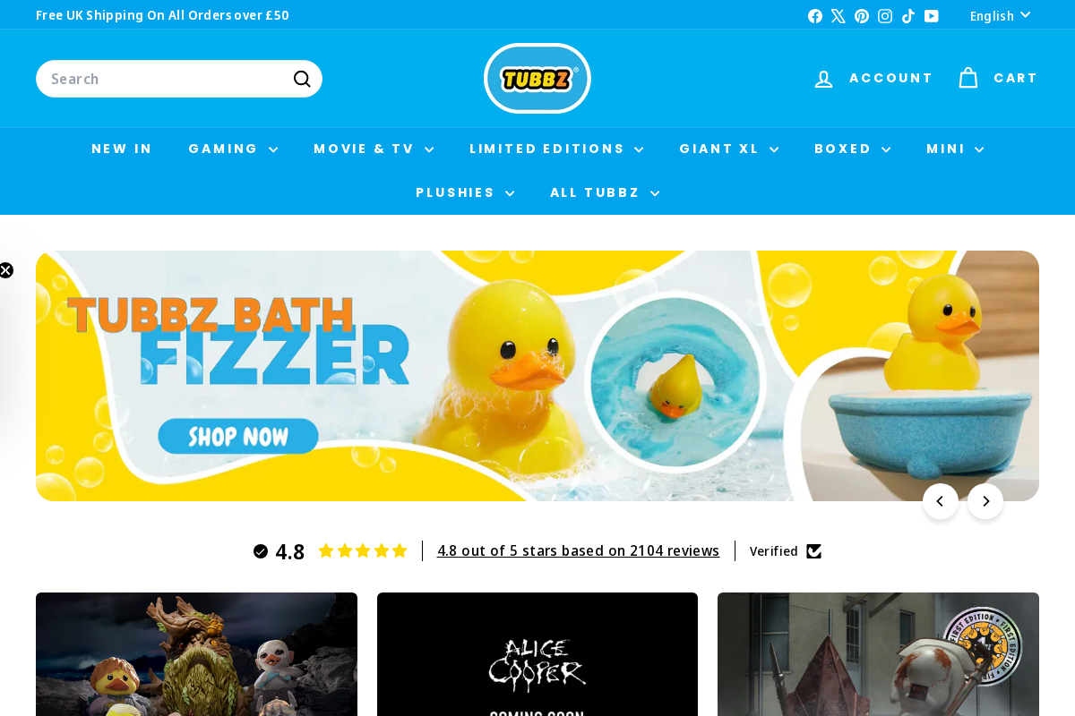 Tubbz homepage screenshot