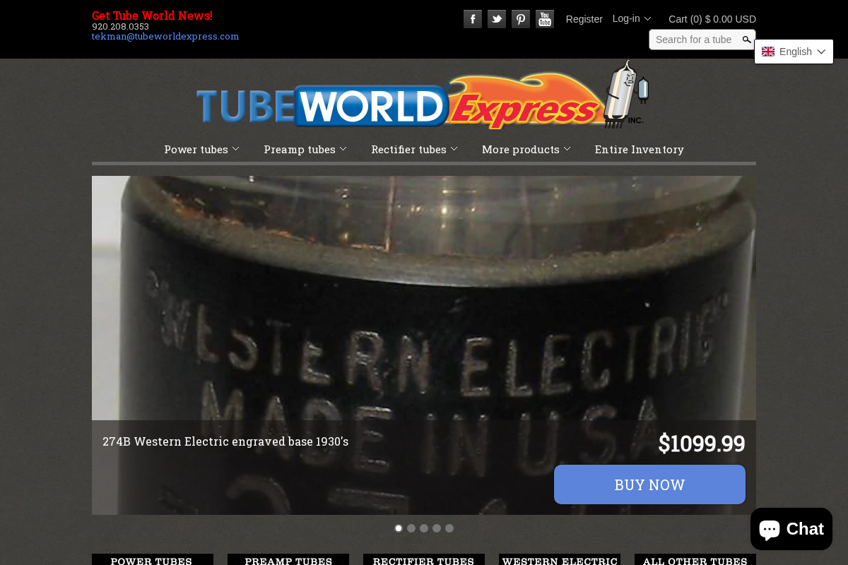 Tube World Express homepage screenshot