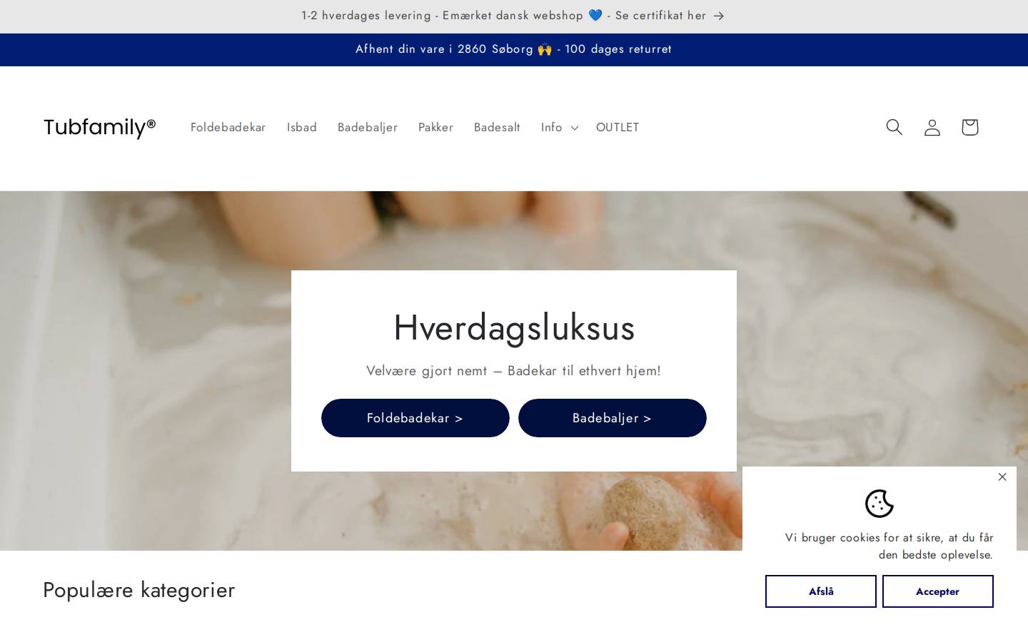 Tubfamily homepage screenshot