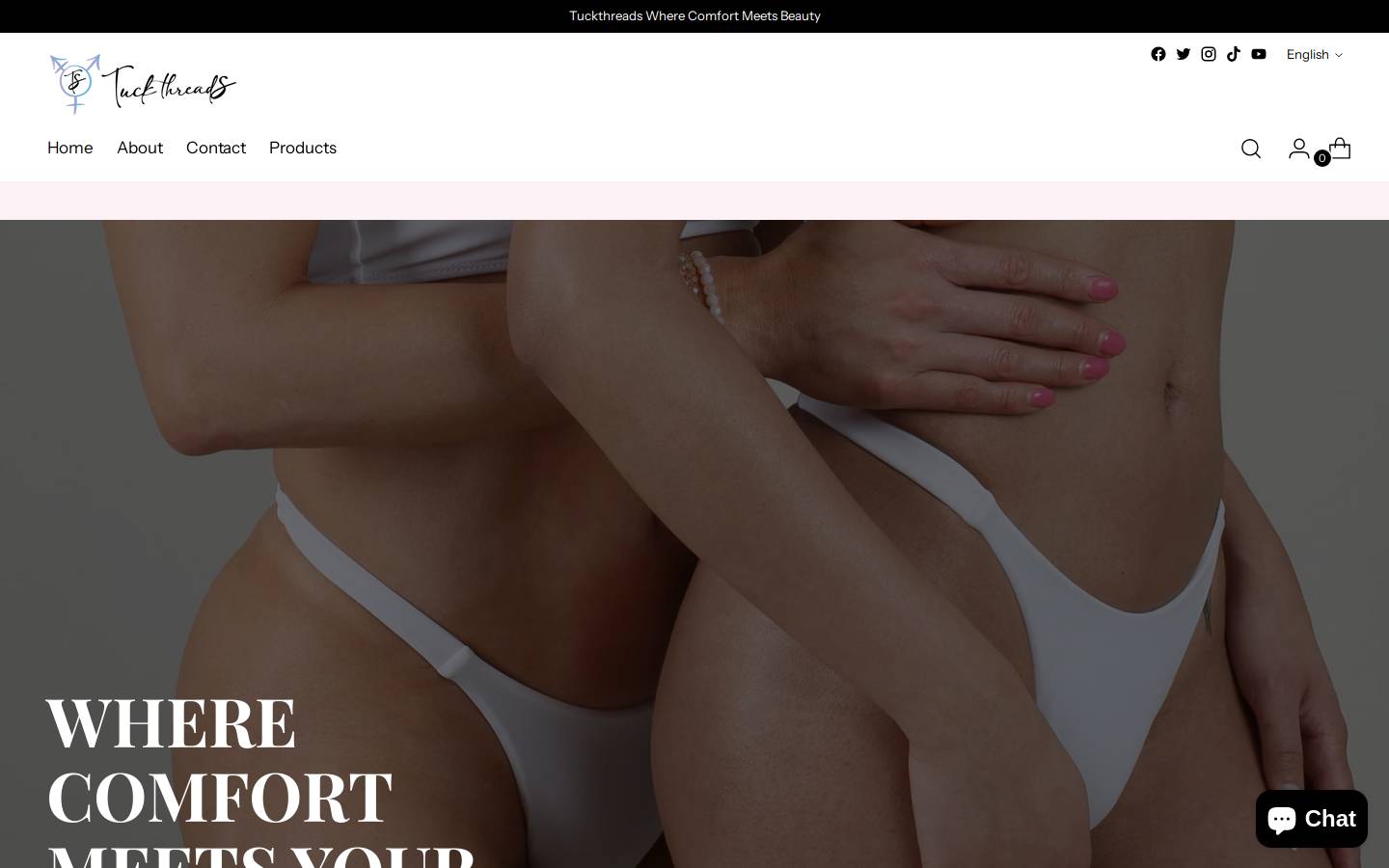 tuckthreads.com homepage screenshot