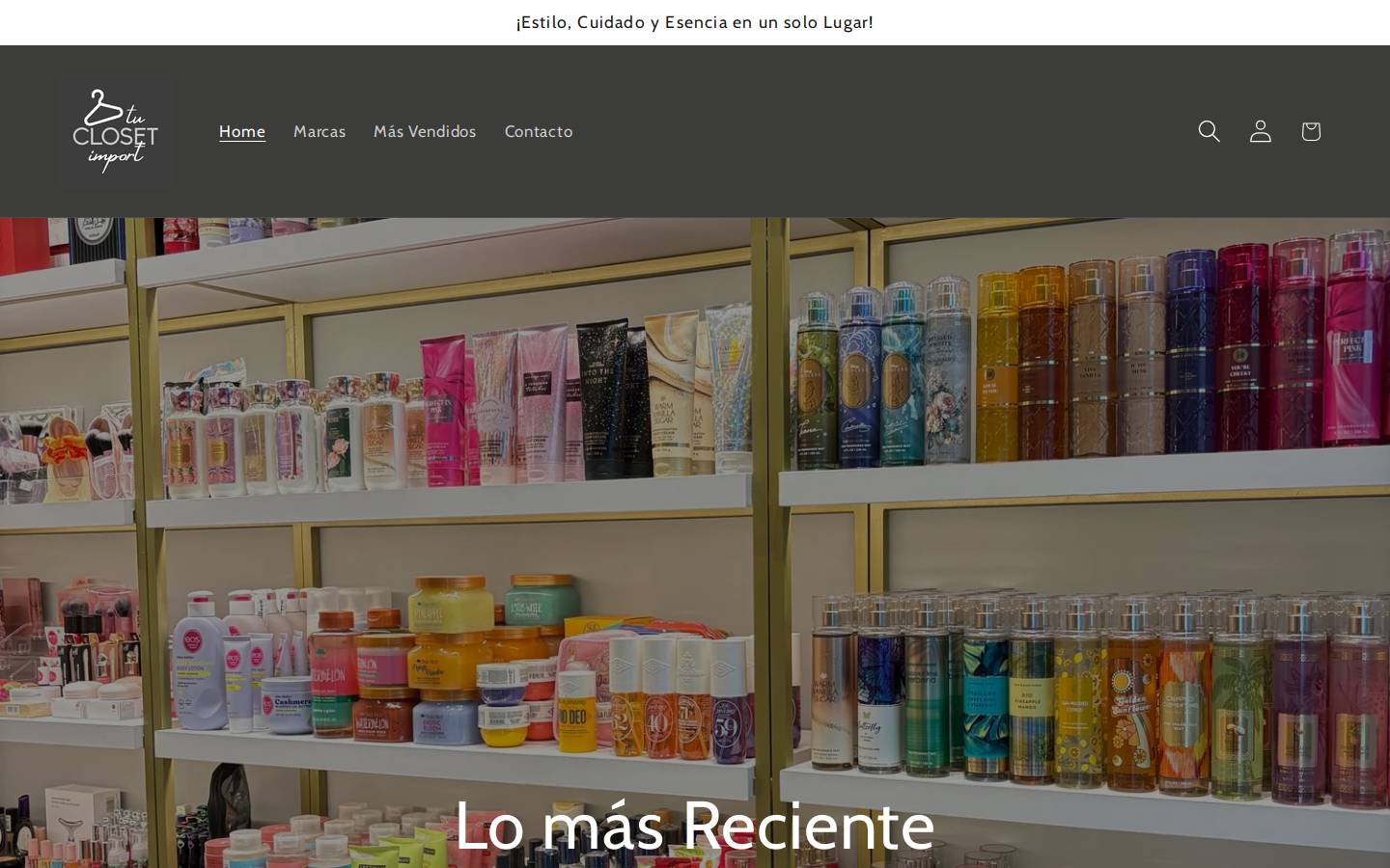 tuclosetimport.com homepage screenshot