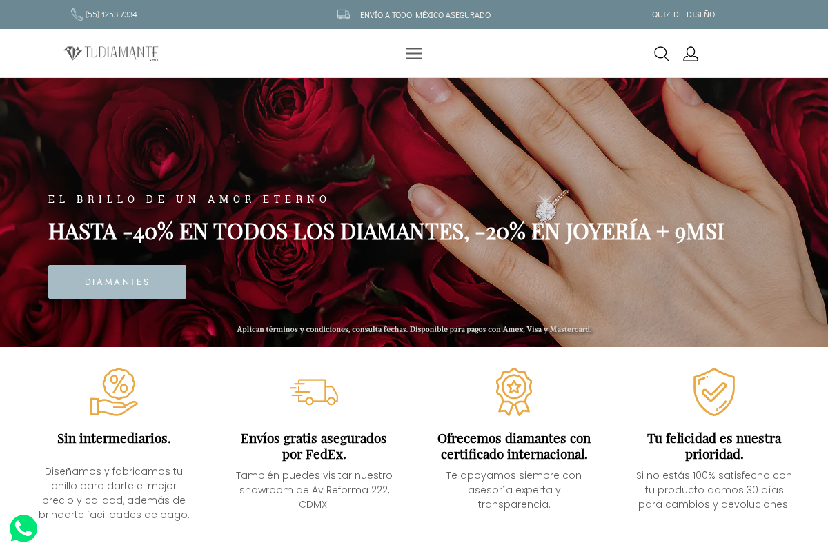 Tu Diamante homepage screenshot
