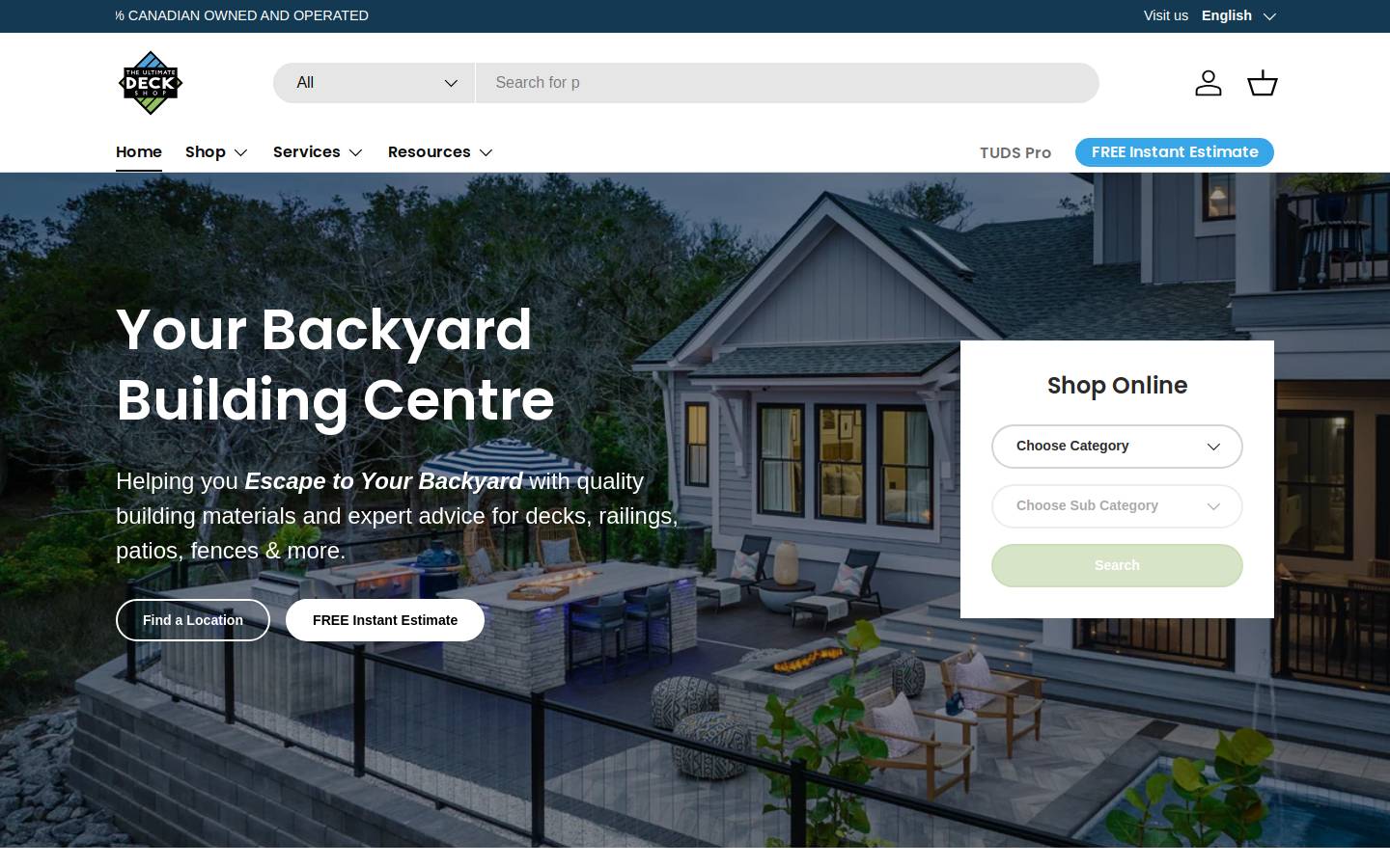 tuds.ca homepage screenshot