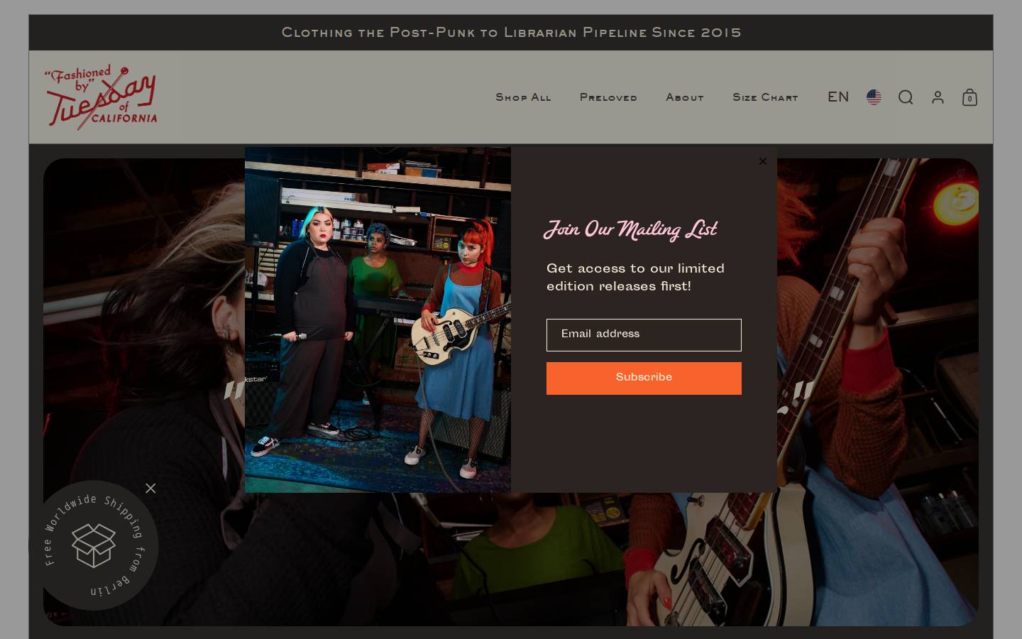 tuesdaybassen.com homepage screenshot