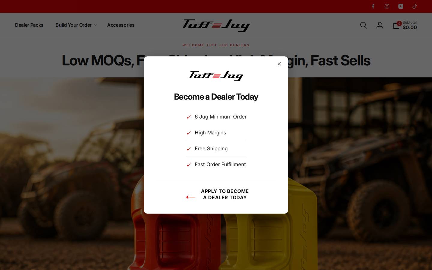 tuffjugdealer.com homepage screenshot